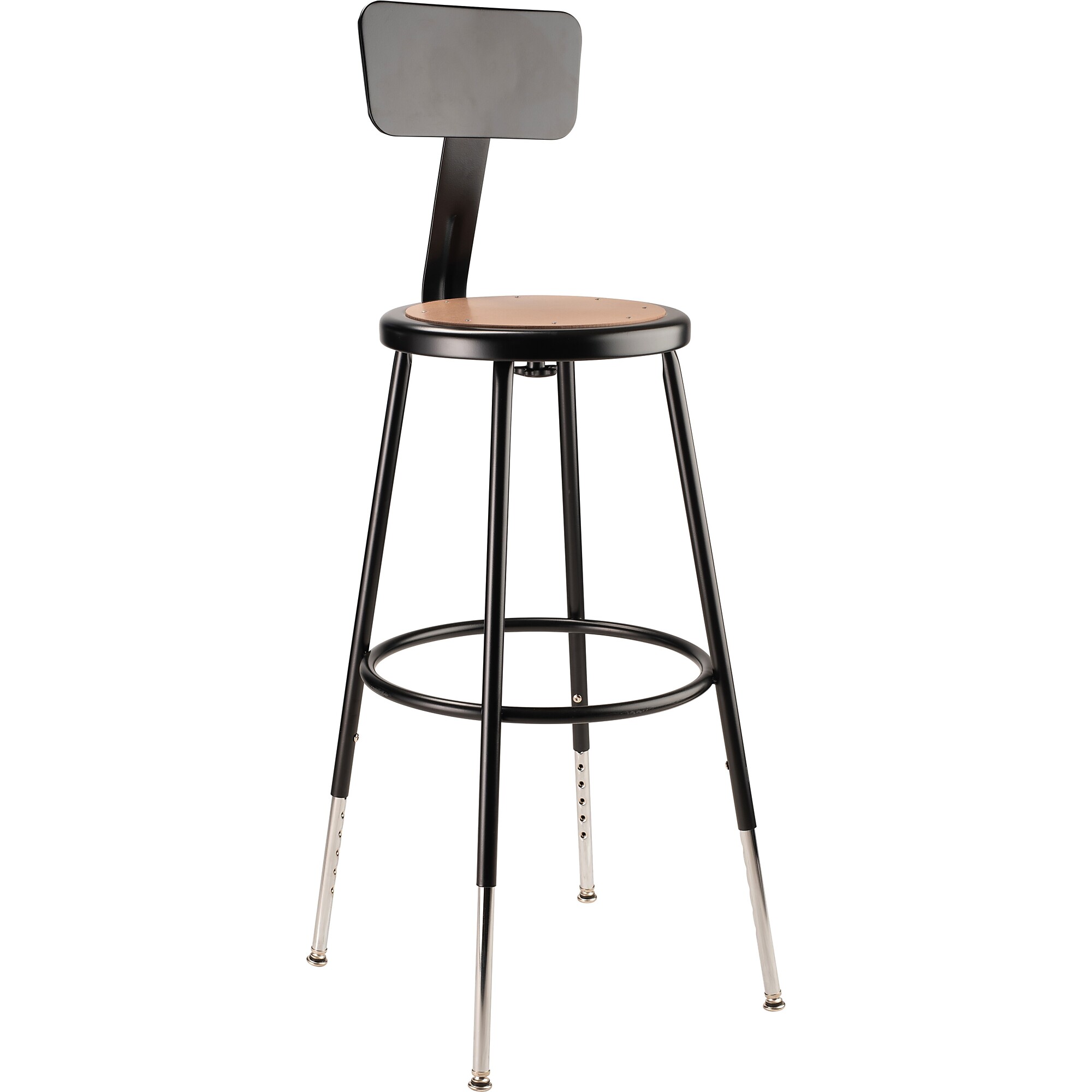 National Public Seating, 24.5 -32.5in. Height Adjustable Steel Stool Backrest, Primary Color Black, Included (qty.) 1, Seating Type Office Stool, Model# 6224HB-10